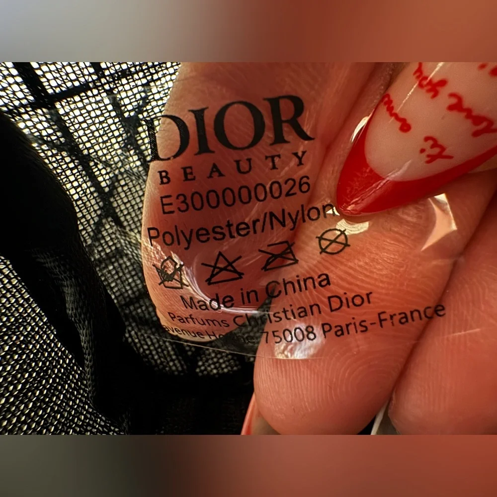 Dior Oblique Mesh Velvet Black Cosmetic Pouch | Dior Logo Makeup Bag - New - GWP